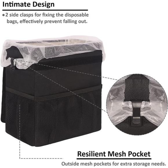 Car Trash Can for Car Cute, Car Trash Bag Bin Hanging Waterproof Automotive - Picture 5 of 6